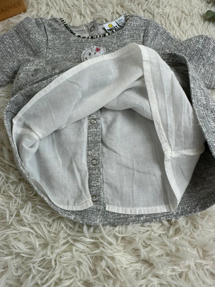 🌟 Robe grise Smiley Baby – Taille 3 mois - photo numéro 4