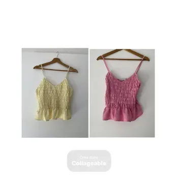 Ensemble top rose et jaune