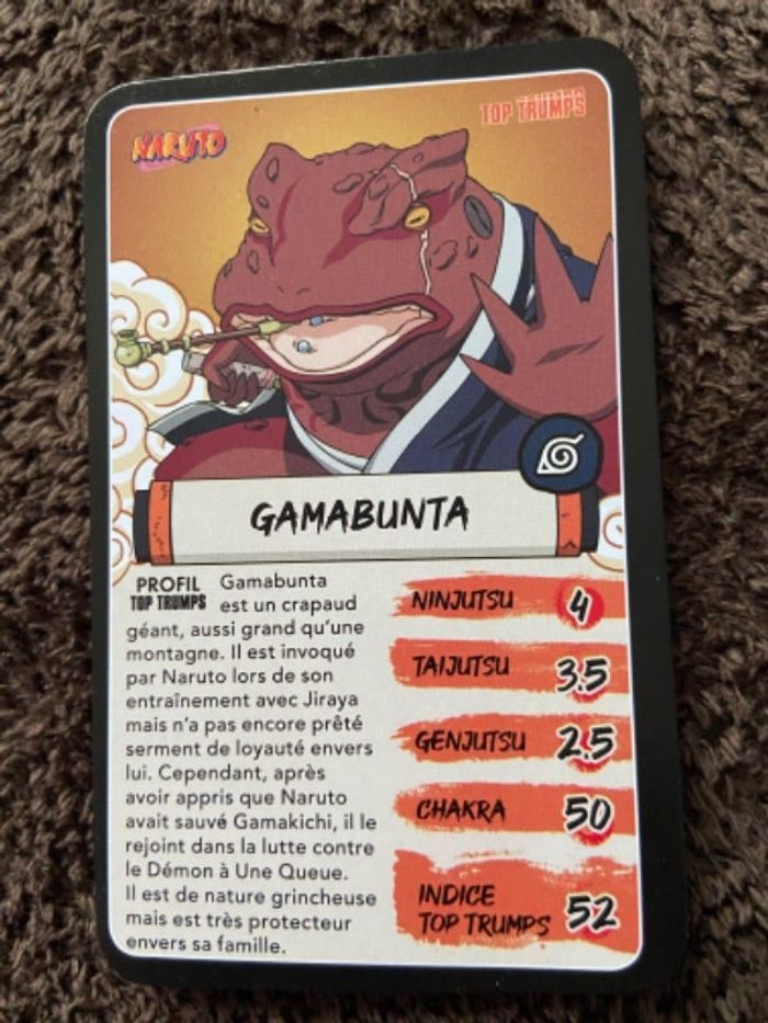 Gamabunta Naruto top trumps 2024 Burger King