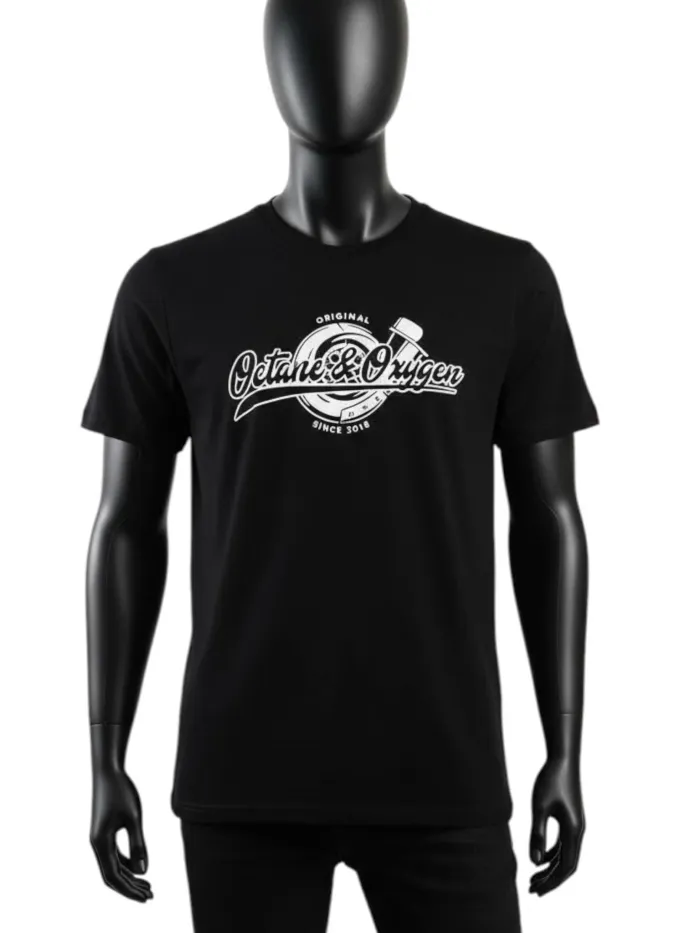T-shirt Octane & Oxygen noir homme Taille S Neuf