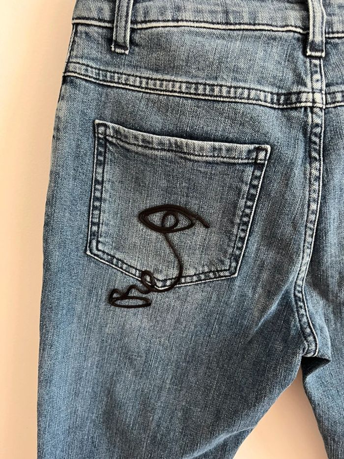 Jean slim/skinny à motifs visage Moschino Couture - photo numéro 6