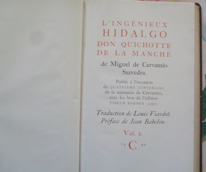 DON QUICHOTTE DE LA MANCHE T1&2 de Miguel CERVANTES Ed. Le Club du Livre Français 1948 - photo numéro 5
