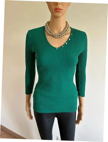 Pull vert avec col en V Morgan taille XS TBE