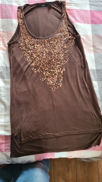 Débardeur sequin brun