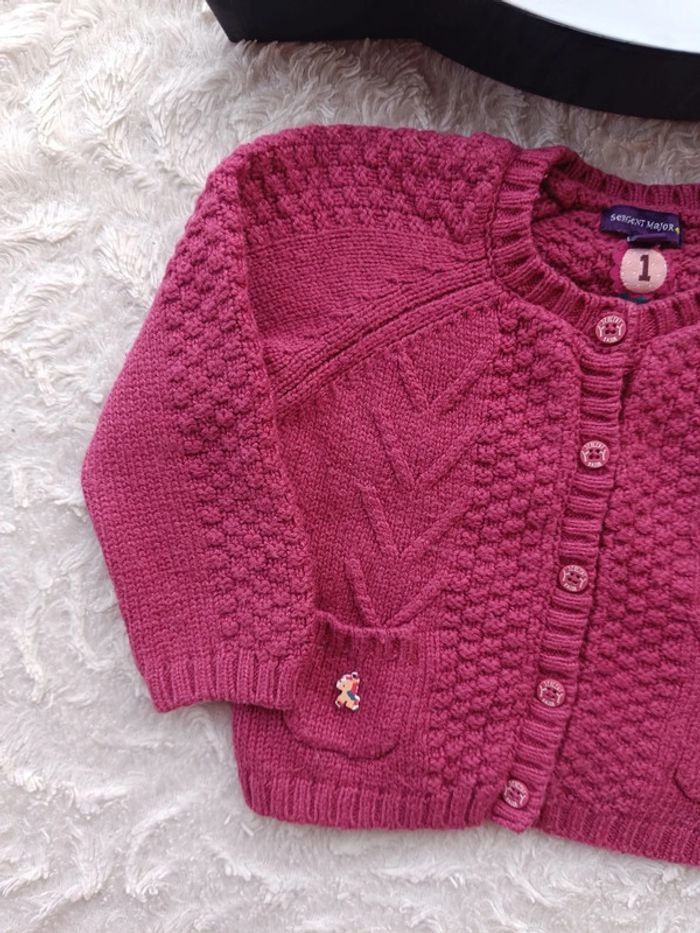 Gilet maille Fille 9 mois Sergent major - photo numéro 3