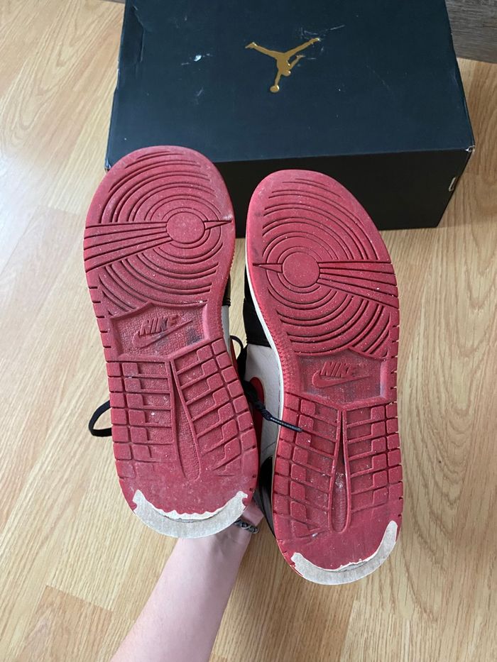 Nike air Jordan 1 mid White/gym red black - photo numéro 7