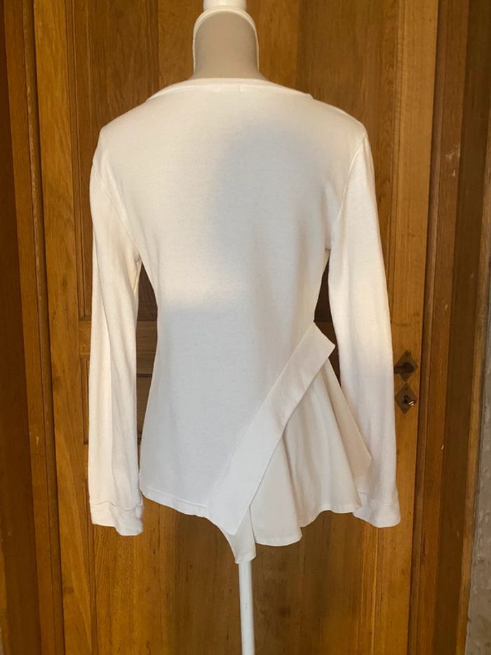 Sweat blanc habillé avec jupette latérale taille S - photo numéro 2