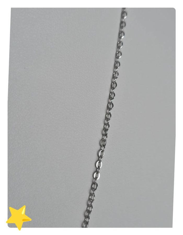 Collier maille jaseron avec pendentif fleurs en pierre d'ornement - photo numéro 4