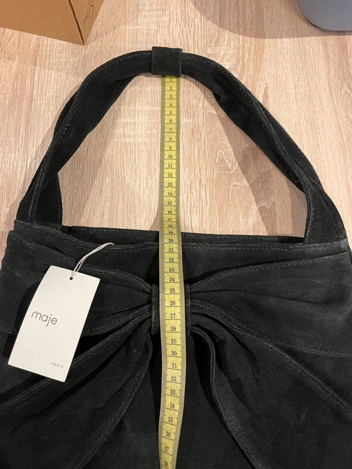 Sac à mains cuir croûte de vachette avec noeud maje - photo numéro 7