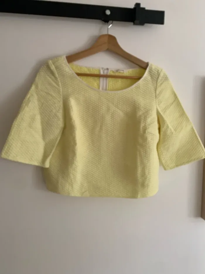 Blouse Naf Naf courte manche 3/4 jaune