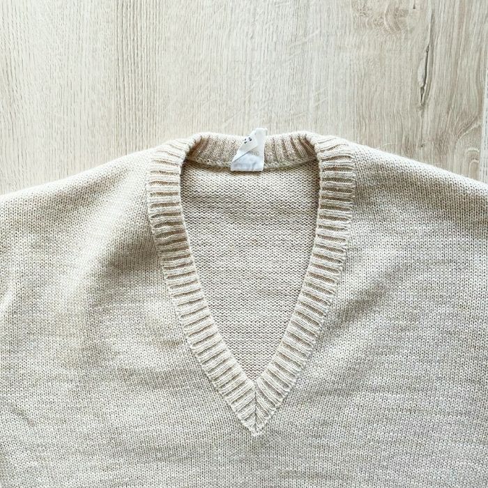 Vintage Classic Pull Beige Laine Femme Exclusive Warmwear Winter Collection Y2K (Taille M) - photo numéro 4