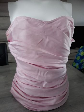 Corset couleur rose bonbon, fermeture éclair dans le dos