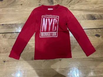 Tee-shirt manches longues 8 ans rouge In Extenso