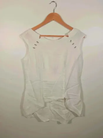 C5 top blanc en lin Imprévu L