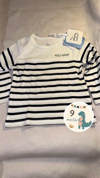 T-shirt bébé manches longues – Taille 9 mois