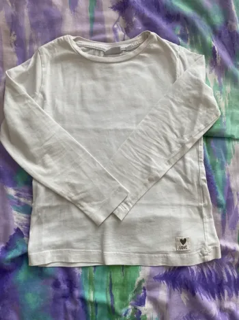 T-shirt manches longues blanc 4-5ans > 110cm Blukids