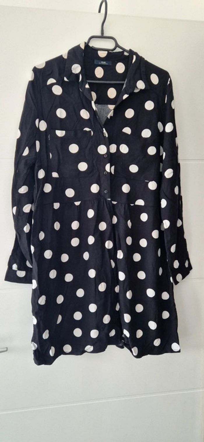 Robe chemise à pois
