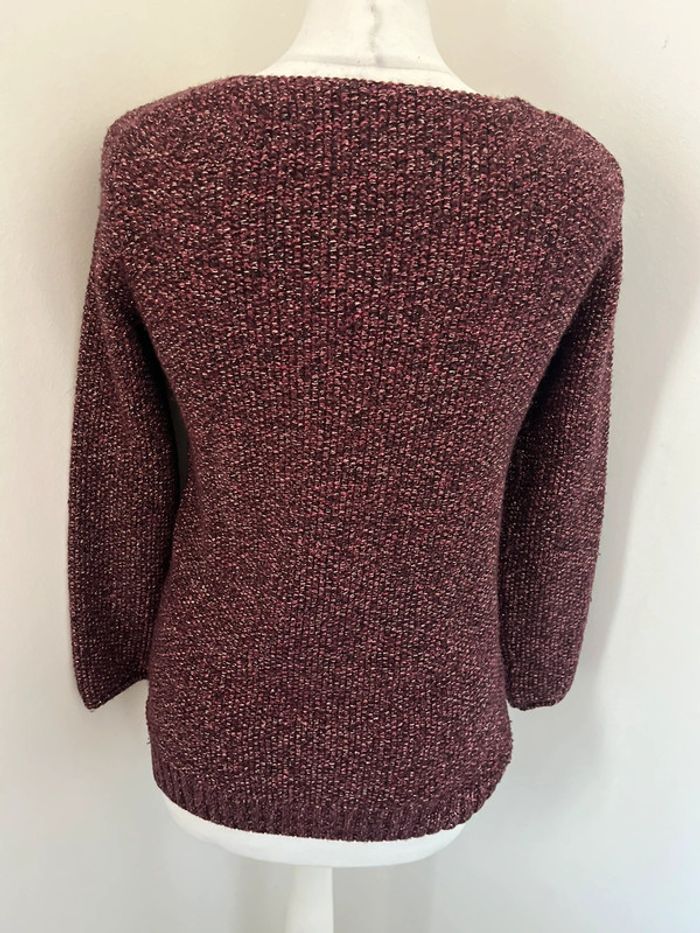 Pull en laine chiné bordeaux pailleté Maje S - photo numéro 5