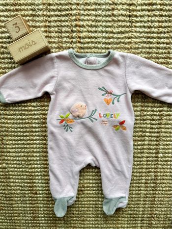 Pyjama velours Sucre d’orge 3mois / 60cm