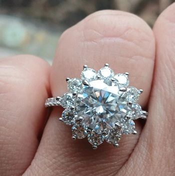 Bague argent diamant moissanite 