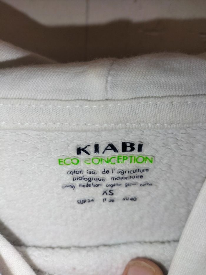 Sweat à capuche Kiabi blanc XS - photo numéro 3