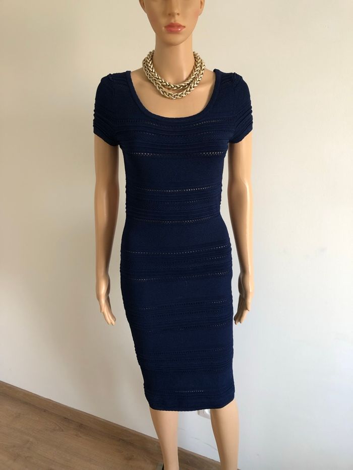 Robe bleue marine à manches courtes Morgan taille M TBE