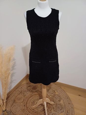 Robe noire chaude à sequins Zara taille S 36