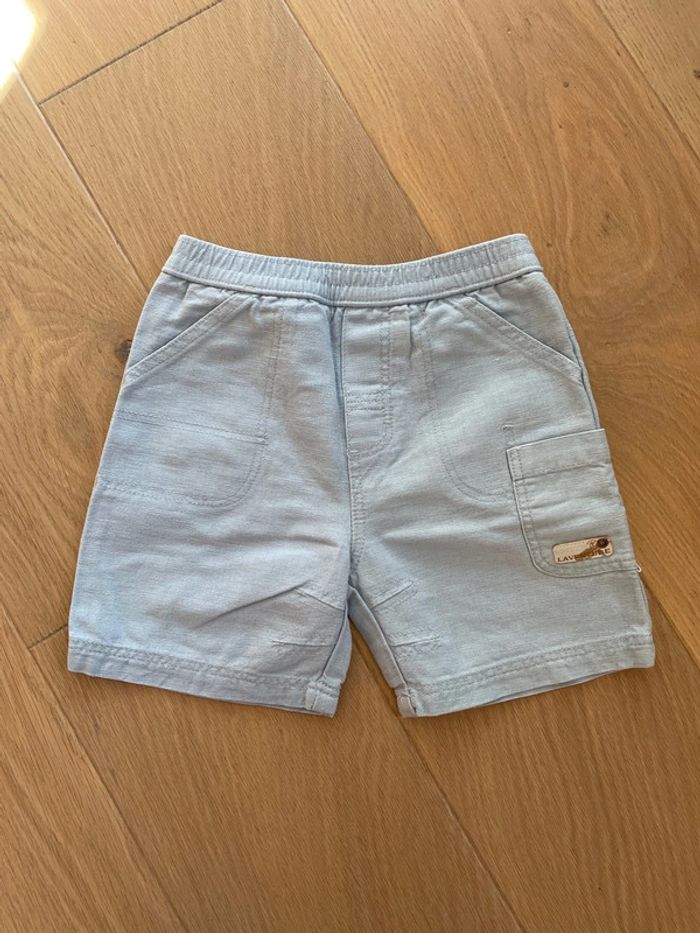 Short lin bleu ciel - Bout’chou - 18mois