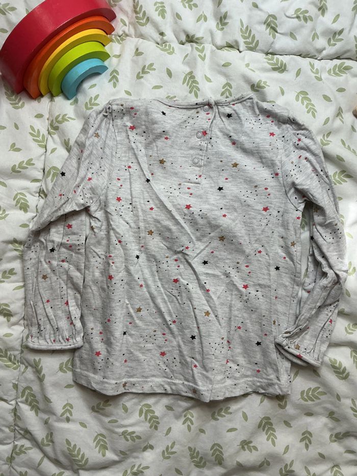 teeshirt manches longues gris motifs étoiles 36 mois bébé rêve - photo numéro 7