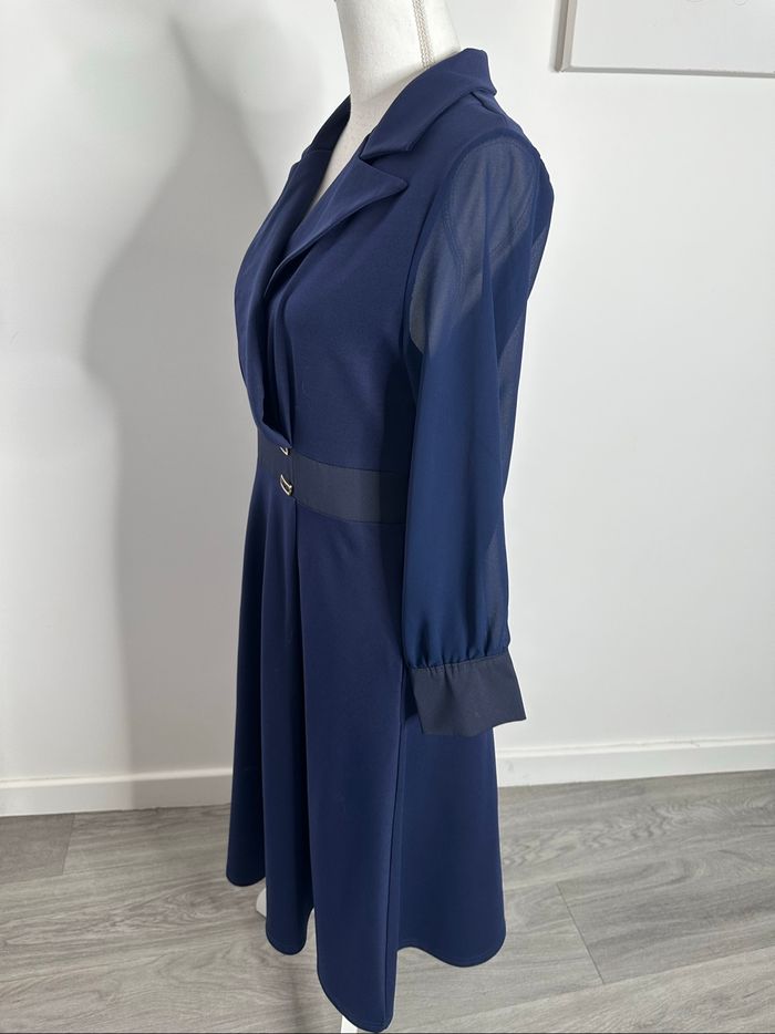 Robe chic cache cœur bleue marine T38 M - photo numéro 4