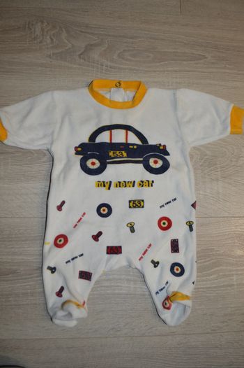 Pyjama velours voiture 1 mois