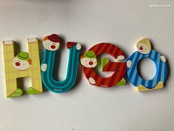 Lettres en bois HUGO Janod clowns Juratoys