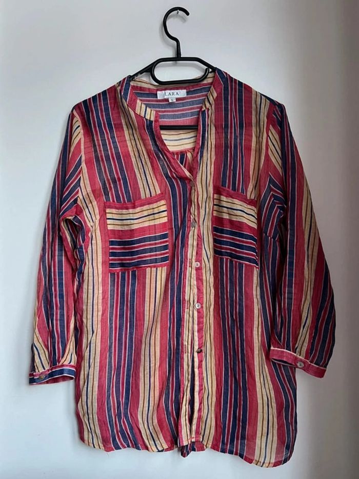 Chemise rayée bordeaux