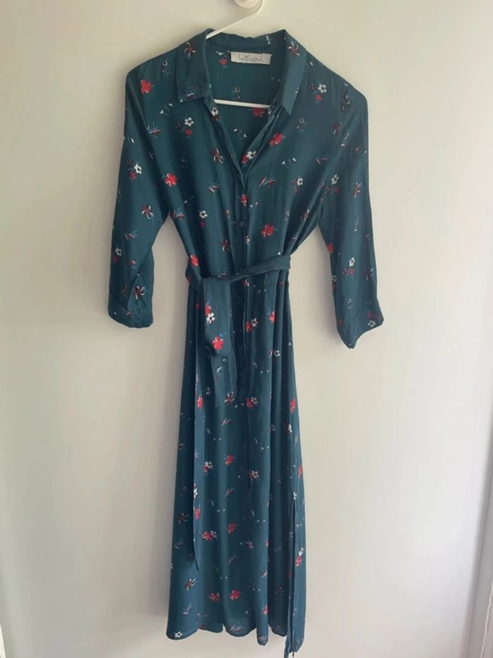Robe fleurie turquoise Intrend – esprit vintage
