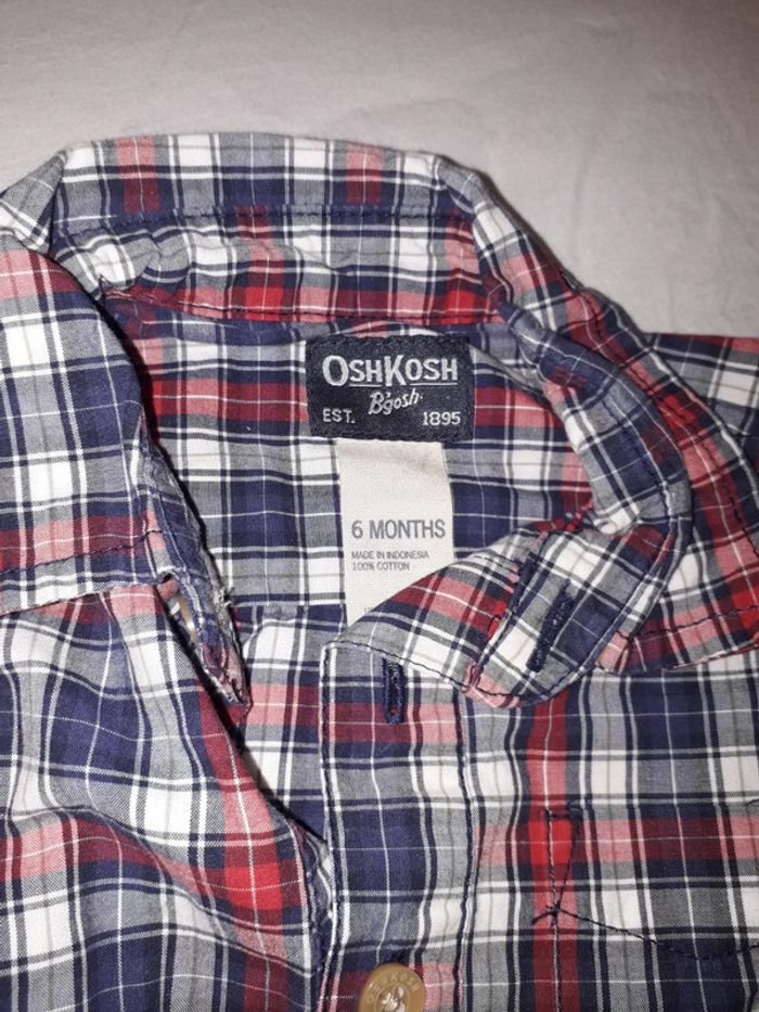 Oshkosh body chemise à carreaux taille 6 mois - photo numéro 3