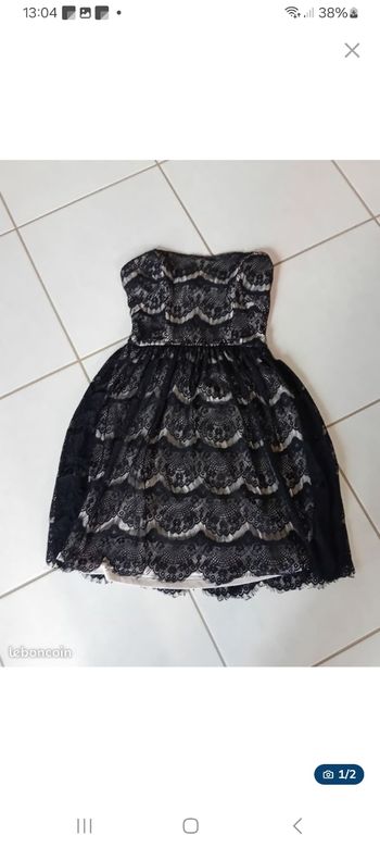 Robe bustier en dentelle noire Pimkie T34