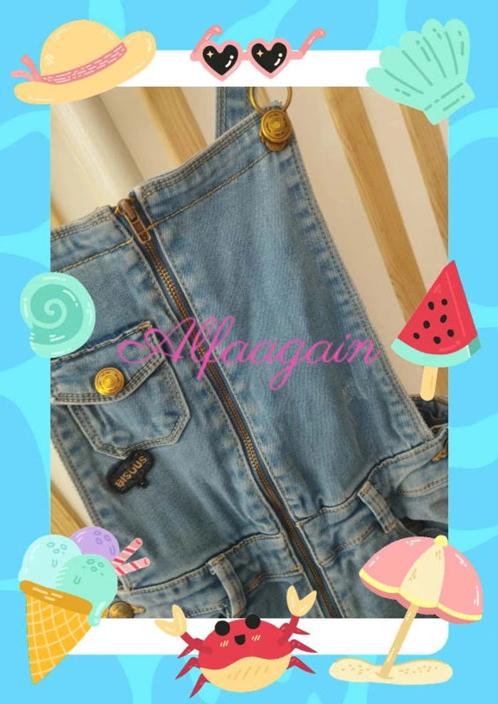 Salopette jean 8ans tao - photo numéro 2