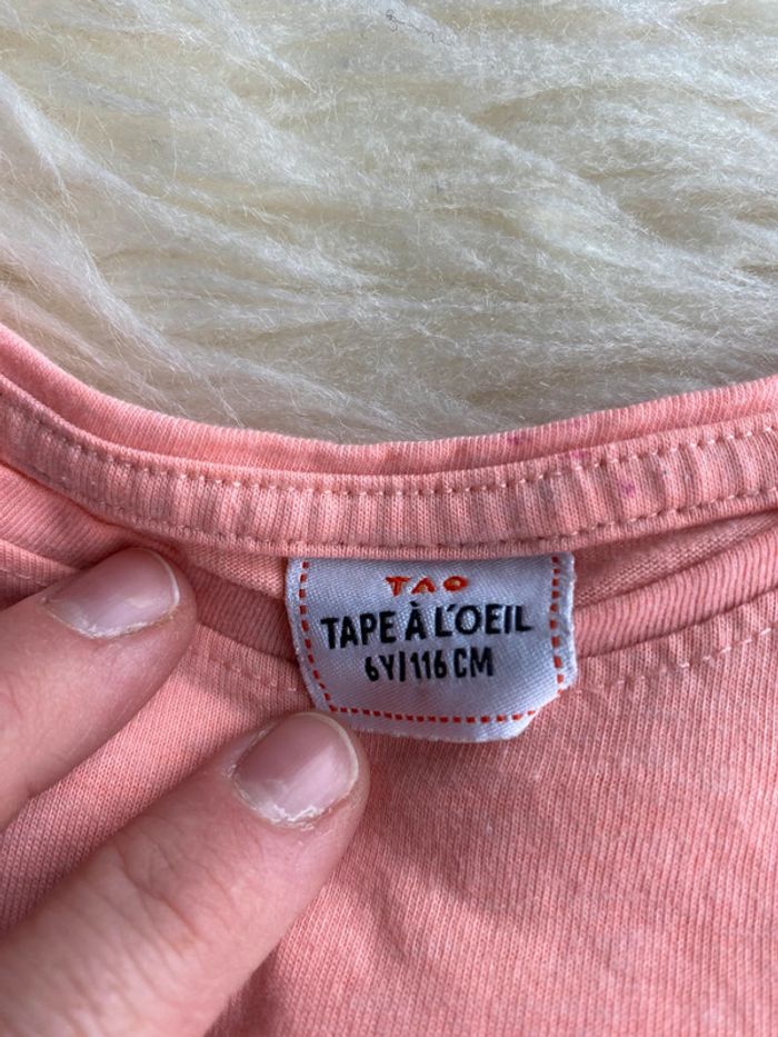 T-shirt corail/fluo 6 ans - photo numéro 3