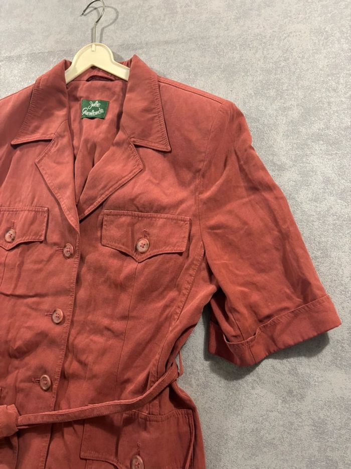 Veste Manche courte en lin Julie Guerlande Taille 40 Couleur Terracota - photo numéro 3