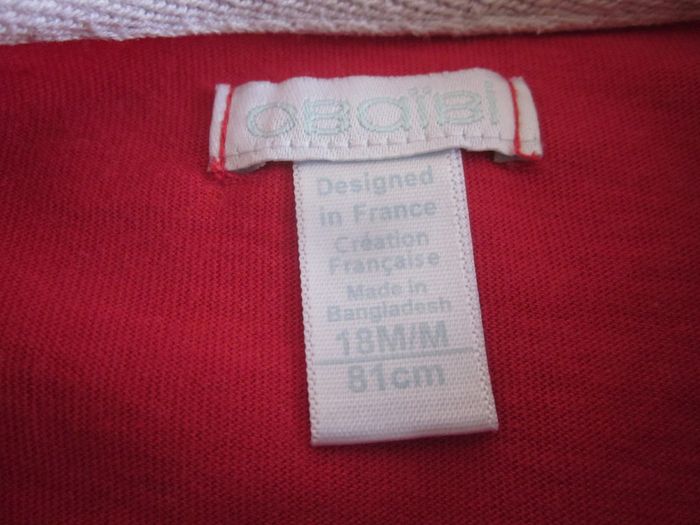 T-Shirt manches courtes rouge 18 mois - photo numéro 3