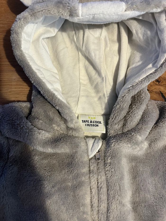 Combinaison chaude 1 mois grise - photo numéro 2