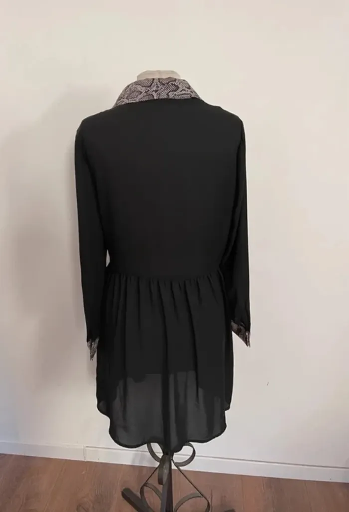 Superbe robe fluide noire et serpent Zara 🌸 L - photo numéro 7