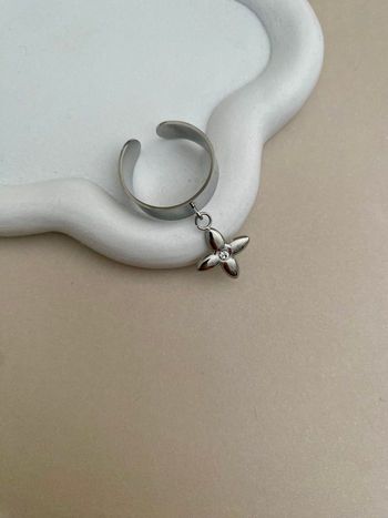 Bague acier argentée
