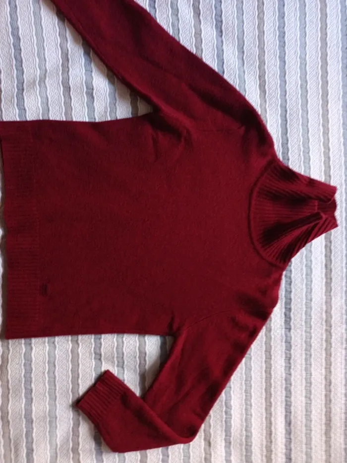 Pull Esprit t.S 80% laine bordeaux - photo numéro 2