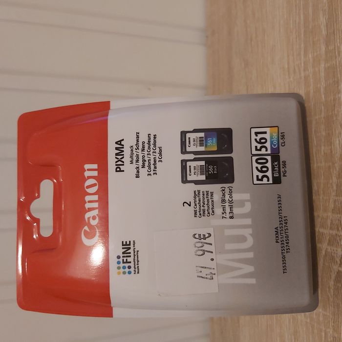 Multi pack de deux cartouches d'encre canon PG-560 + CL-561 -black + multi colore-