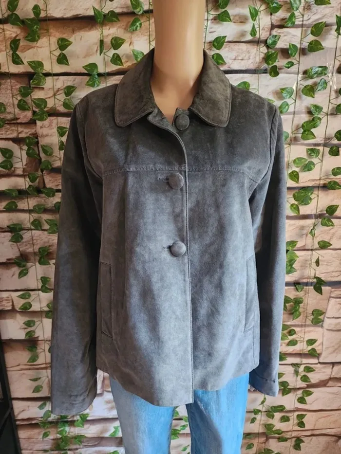 🌸Veste cuir croute de porc  Taille 44 🌸 - photo numéro 2