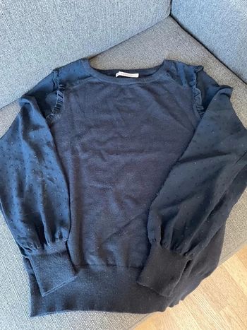Pull Camaïeu taille S bleu avec manches en tulle