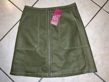 Jupe simili cuir de printemps