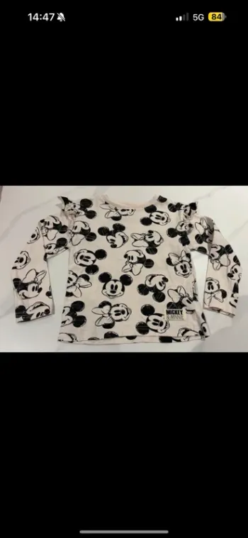 T-shirt manches longues rose/noir Minnie Disney Mickey and Friends 98-104 cm