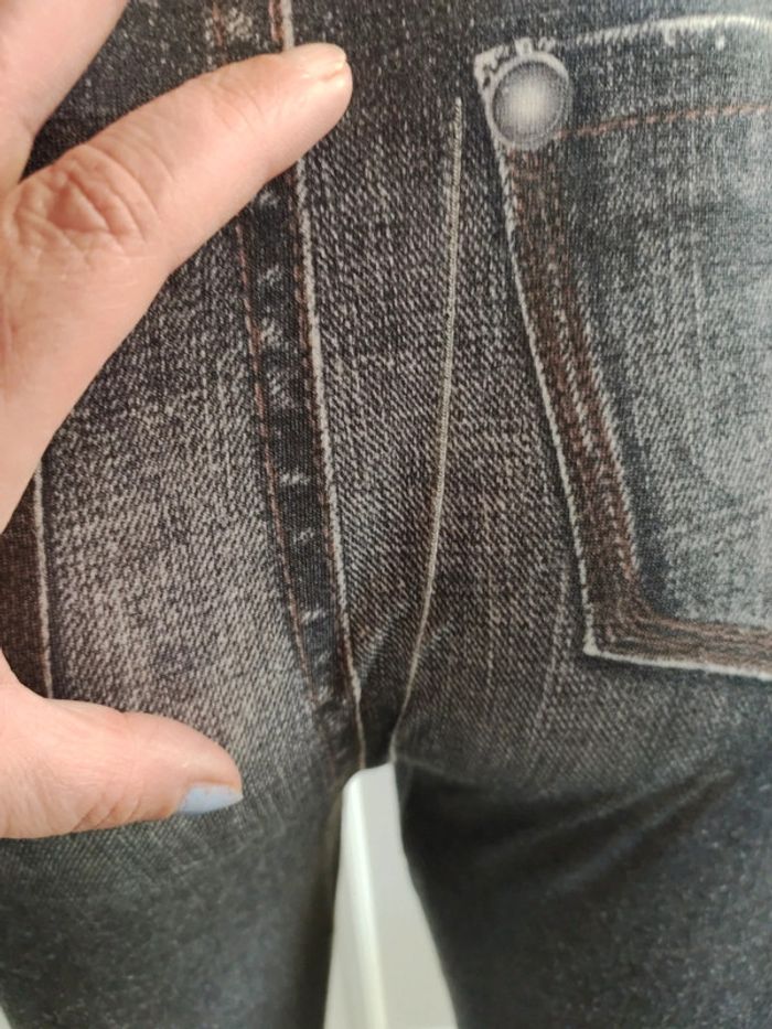 Leggings collant imprimé jean - photo numéro 4